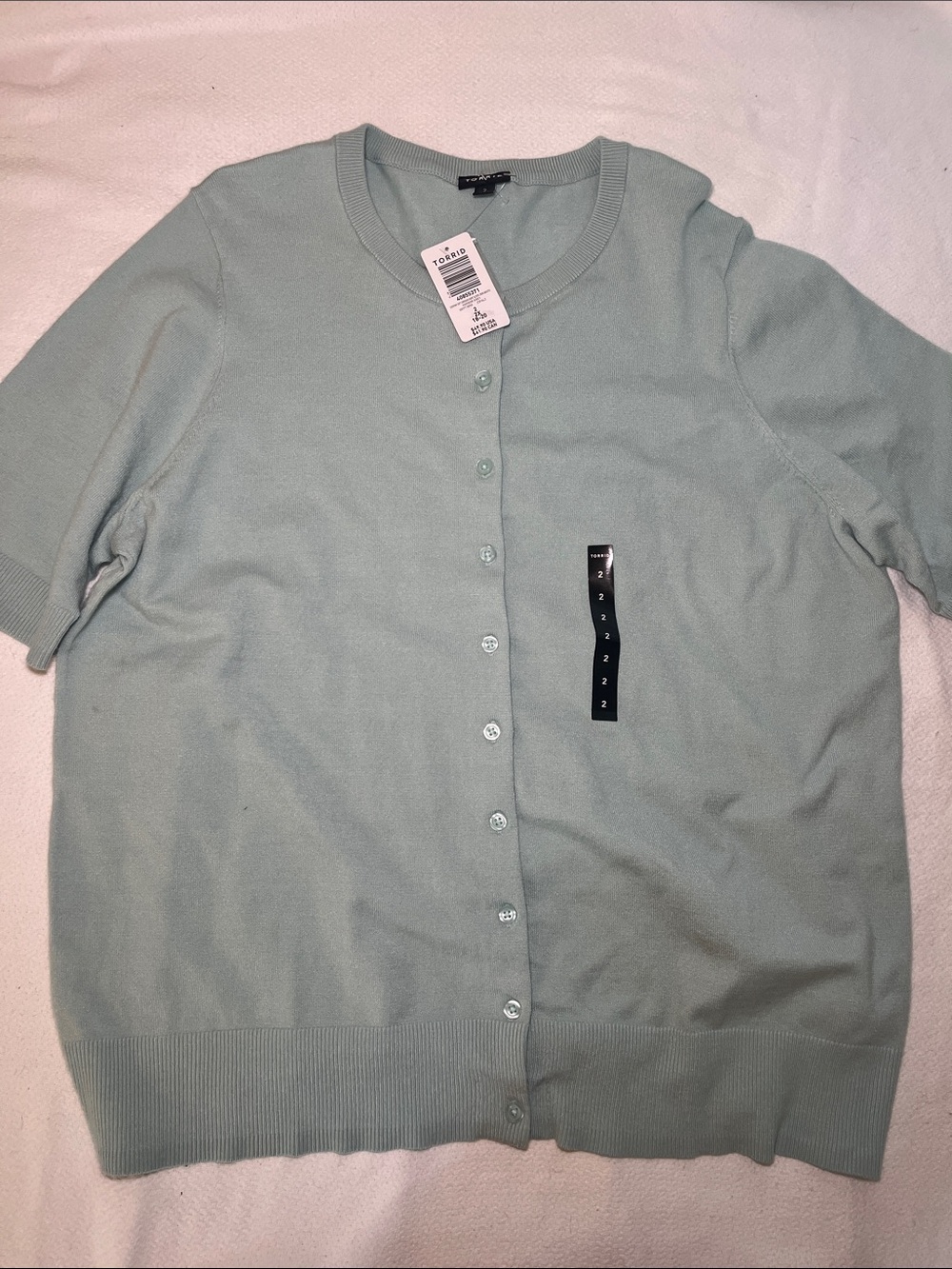 NWT Torrid Short-Sleeve Mint Green Cardigan Sweater